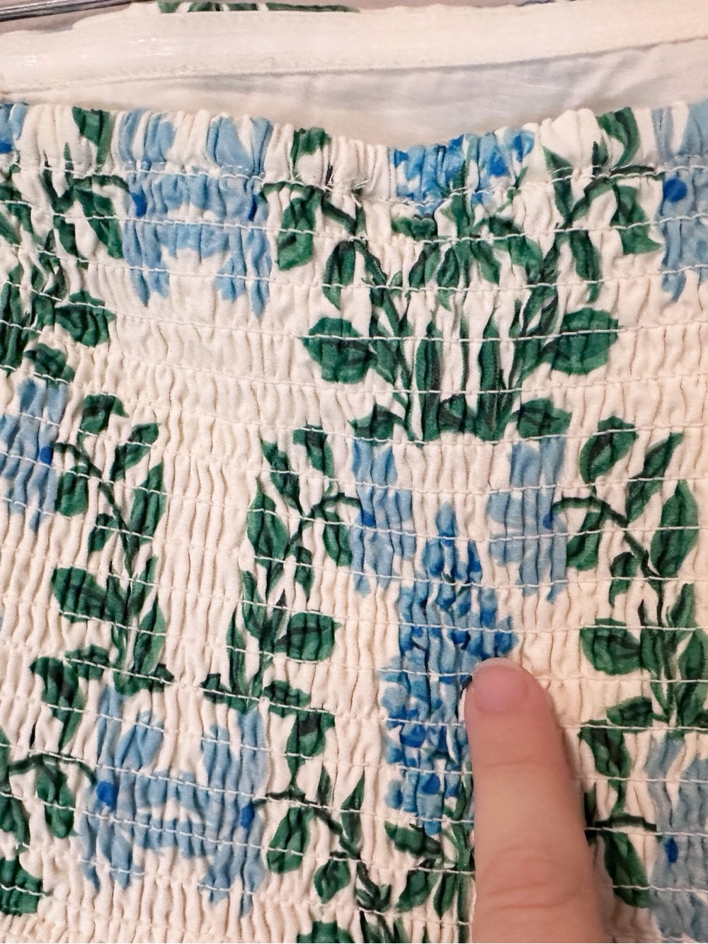 Anthropologie Let Me Be Blue and Green Hydrangea Printed Midi Dress - size M - Picture 13 of 16